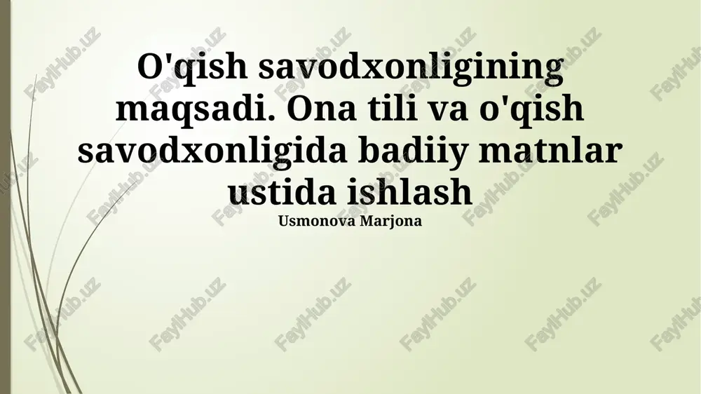 ona tilida adabiy matnlar bilan ishlash — PPTX