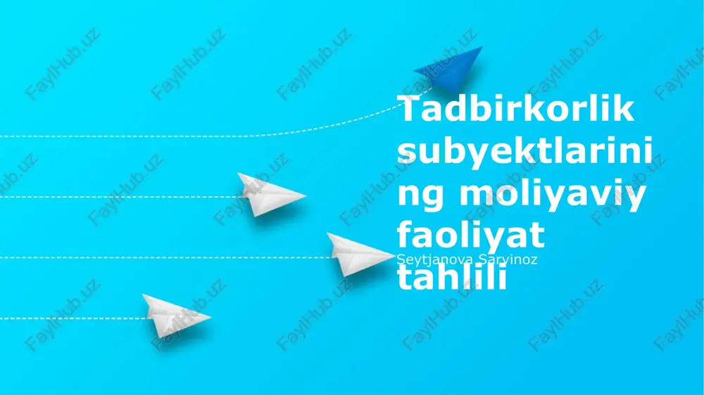 moliyaviy faoliyat tahlili — PPTX