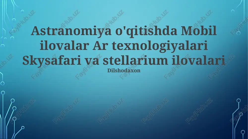 stellarium va skysafari ilovalari — PPTX