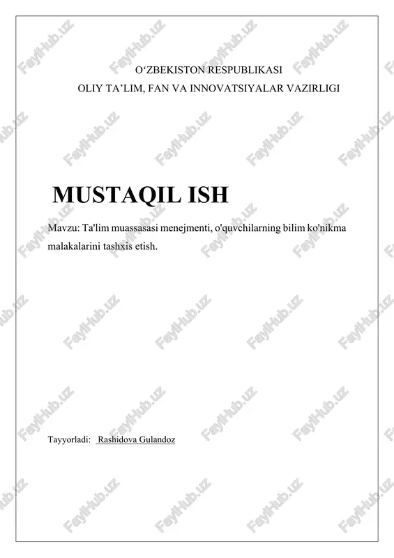ta'lim muassasasi menejmenti — DOCX