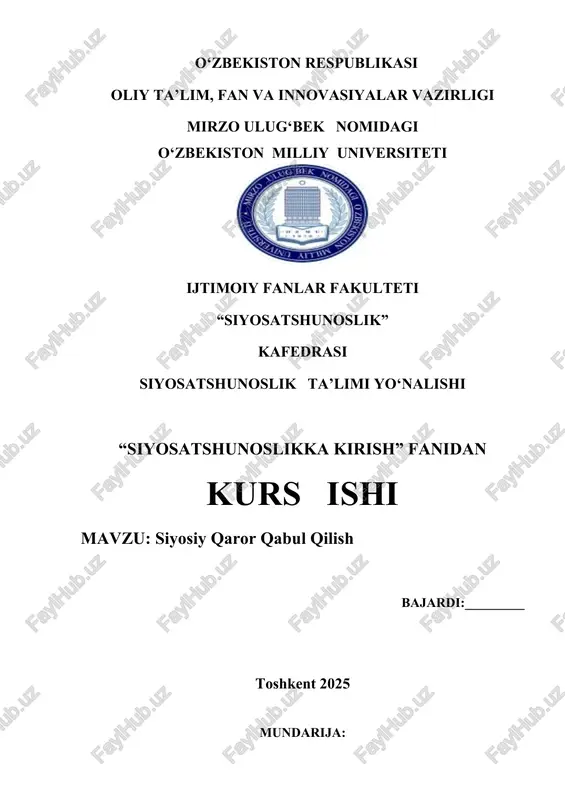 siyosiy qaror qabul qilish — DOCX