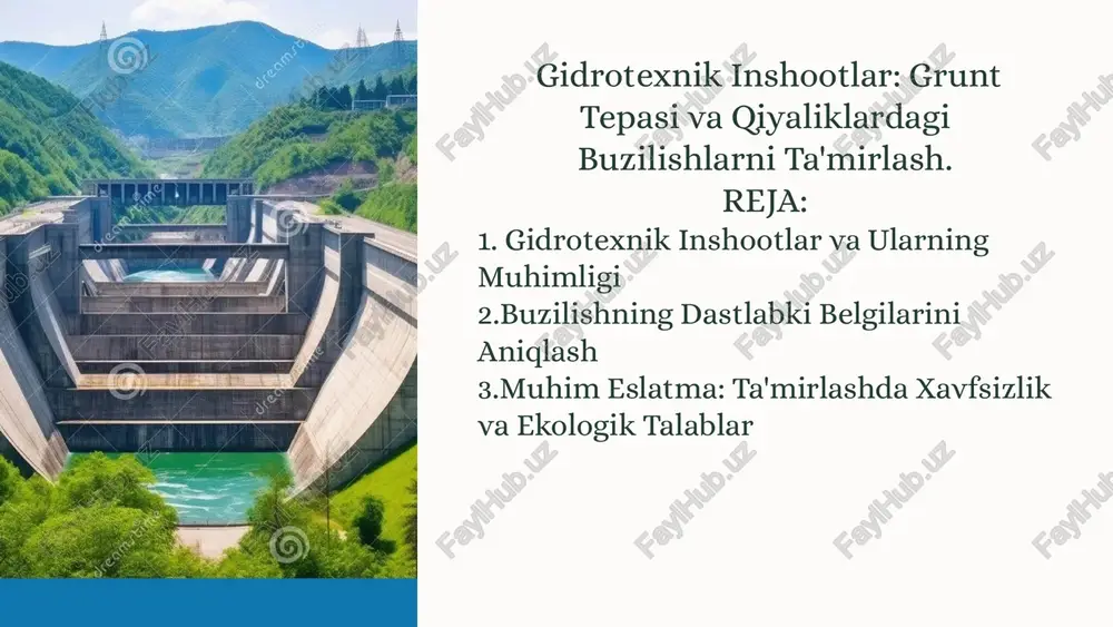 gidrotexnik inshootlar — PPTX