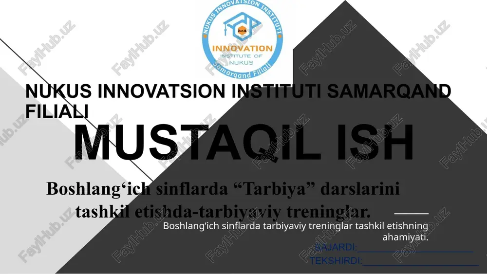 tarbiyaviy treninglar — PPTX