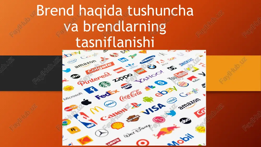 brend haqida tushuncha va brendlarning tasniflanishi — PPTX
