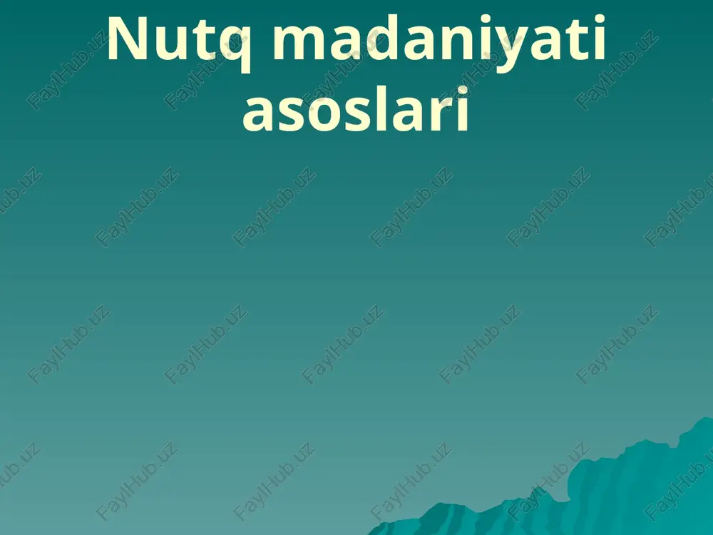 nutqmadaniyatiasoslari — PPTX