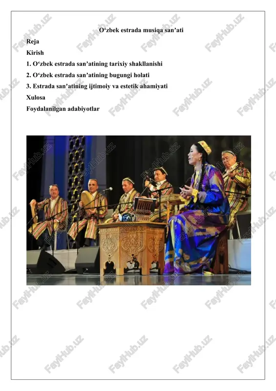 oʻzbek estrada musiqa sanʼati — DOCX