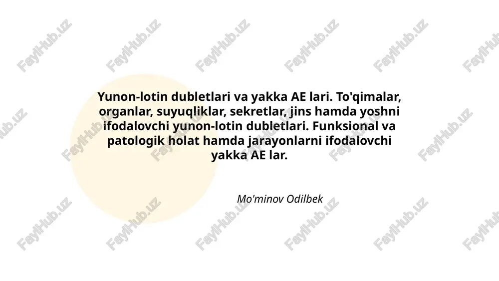 yunon-lotin dubletlari va yakka ae lari — PPTX