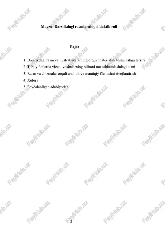 darslikdagi rasmlarning didaktik roli — DOCX