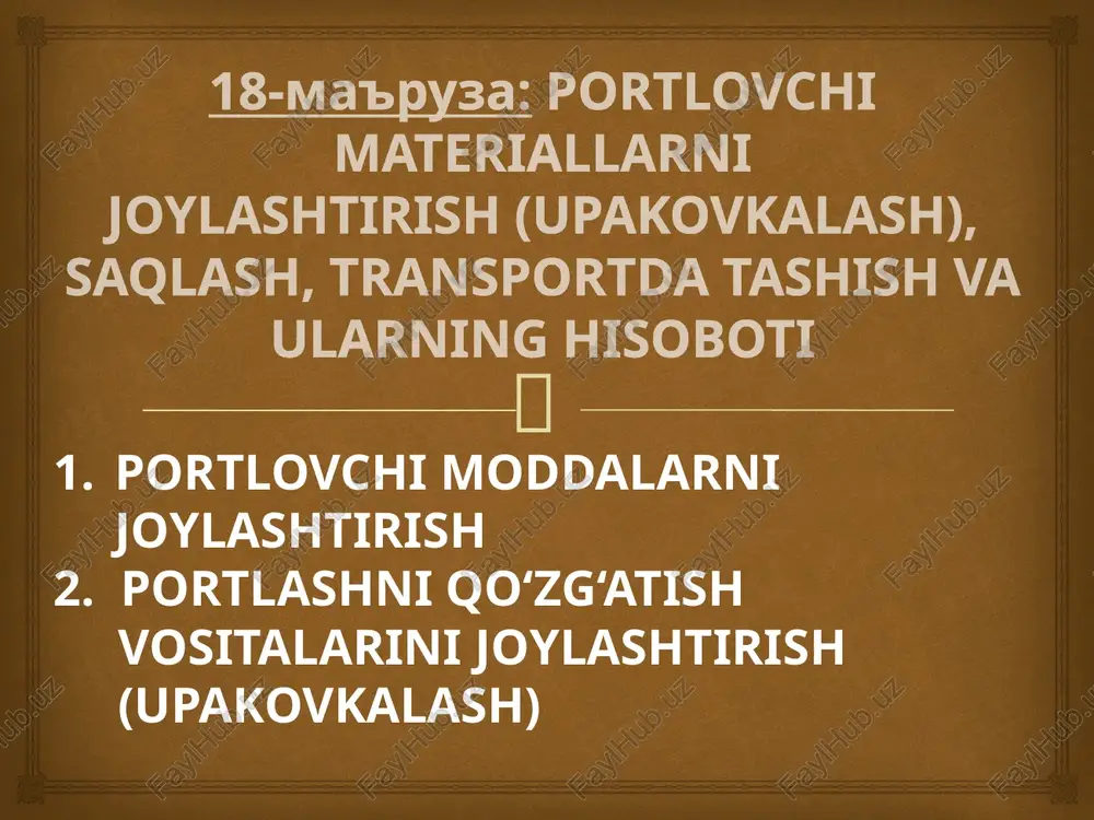portlovchi materiallarnijoylashtirish — PPTX