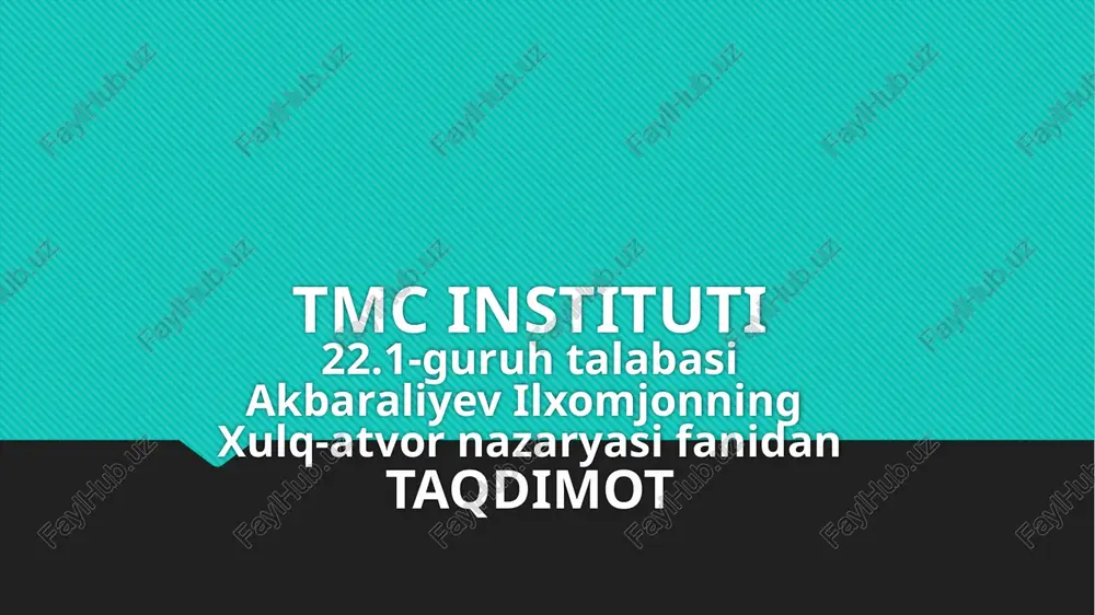 xulq-atvor iqtisodiyoti — PPTX