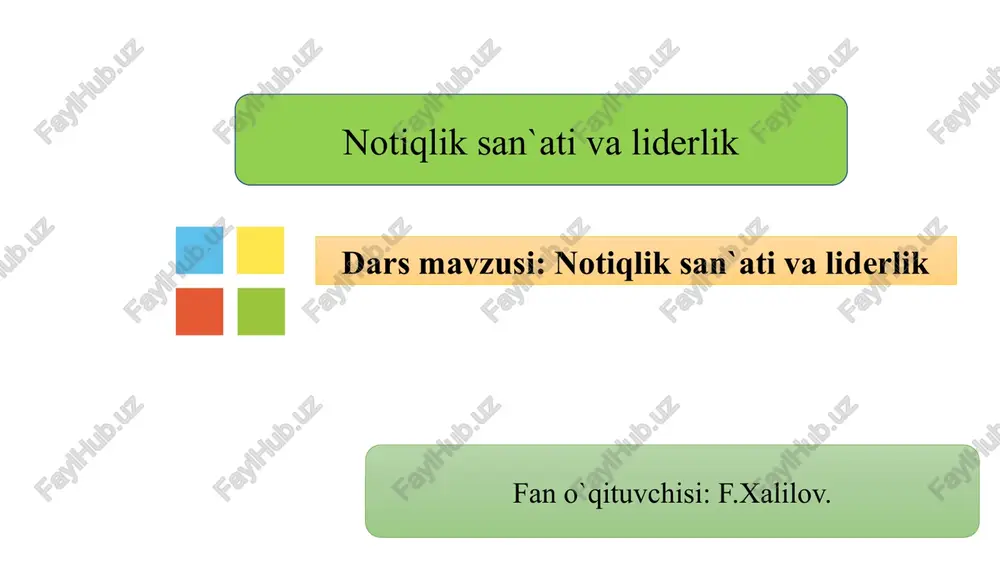notiqlik san'ati va liderlik — PPTX