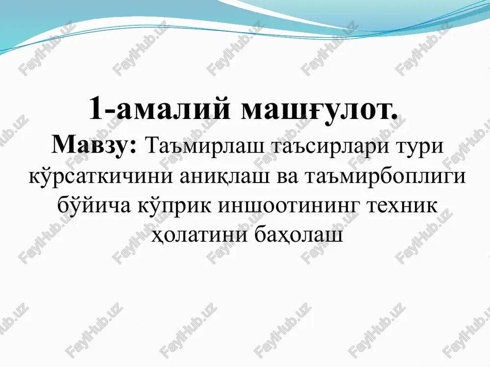 ta'mirlash ta'sirlari turi ko'rsatkichi — PPTX