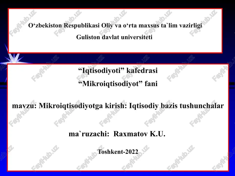 mikroiqtisodiyot — PPT