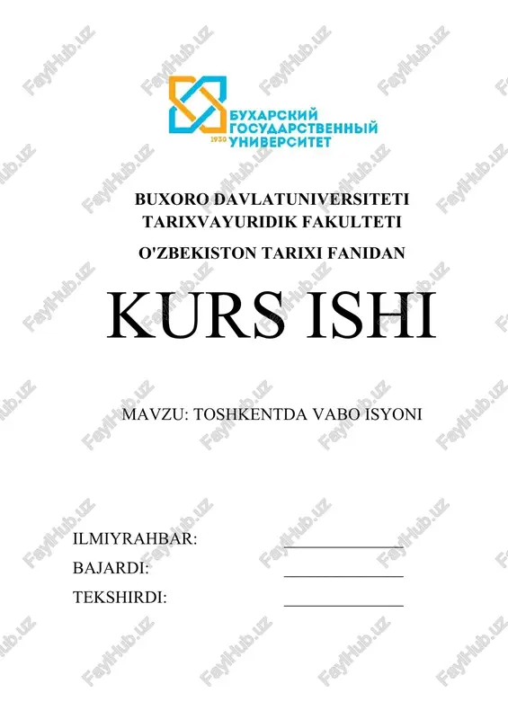 toshkentda vabo isyoni — DOCX