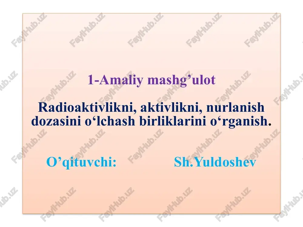 radioaktivlikning ochilishi — PPTX