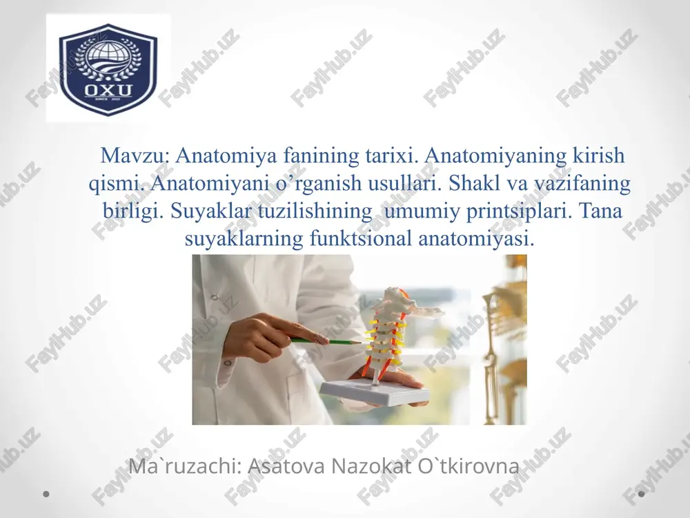 anatomiyafanining tarixi — PPTX