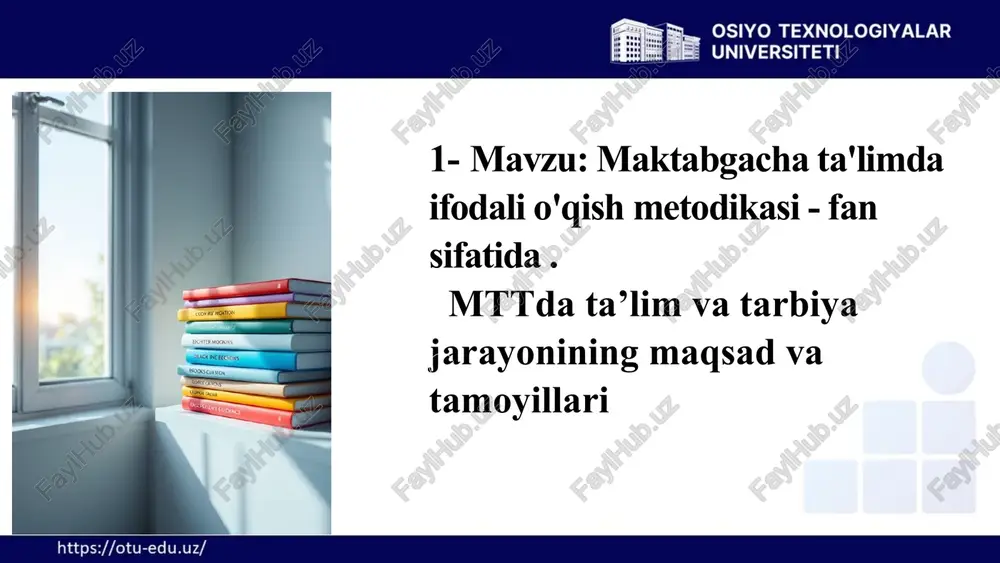 maktabgacha ta'limda ifodali o'qish metodikasi — PPTX