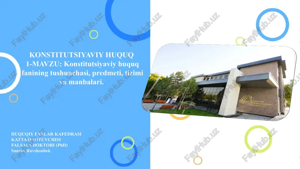 konstitutsiyaviy huquq — PPTX
