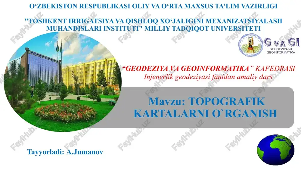 karta, plan va profil to`g`risida tushuncha — PPTX