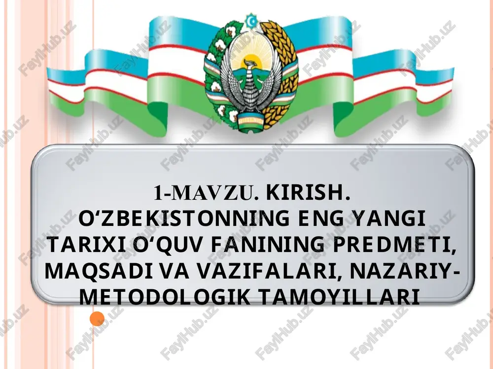 o‘zbekistonning eng yangi tarixi — PPT