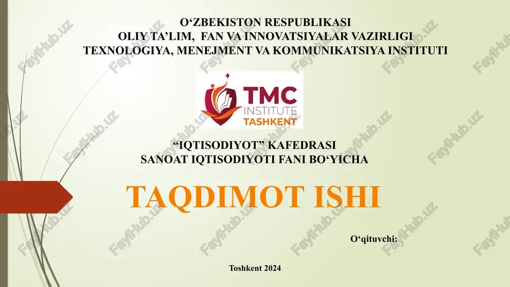 sanoat iqtisodiyoti — PPTX