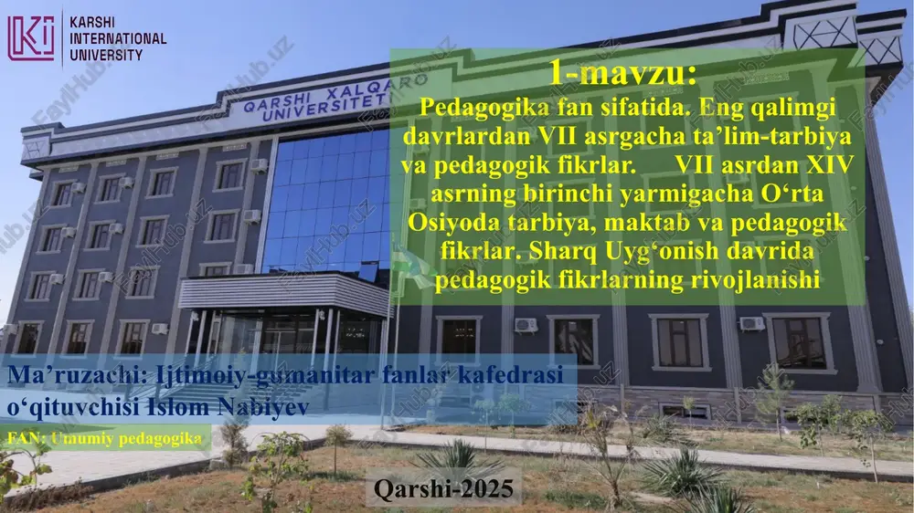 pedagogika fan sifatida — PPTX