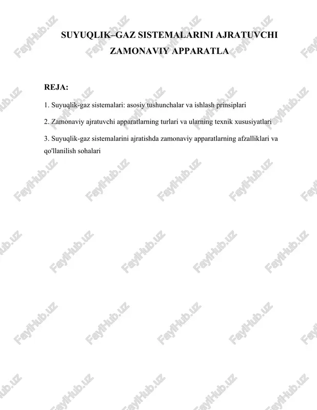 suyuqlik-gaz sistemalari — DOCX