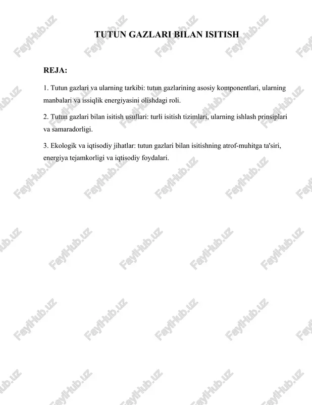 tutun gazlari bilan isitish — DOCX