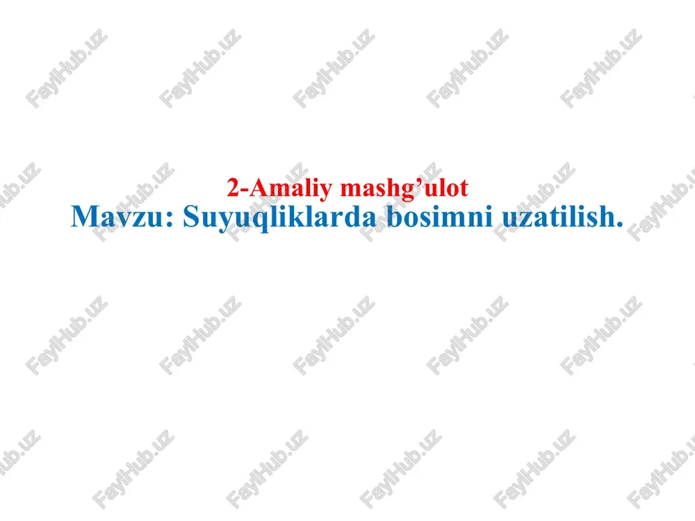 suyuqliklarda bosimni uzatish — PPTX