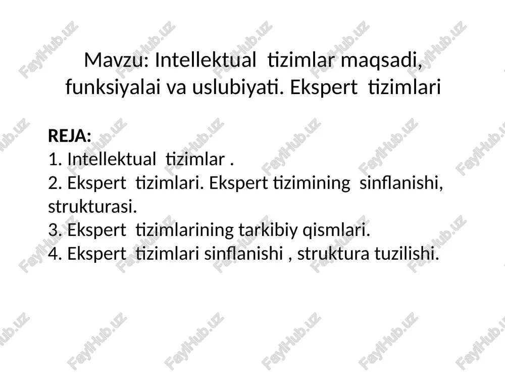 sun’iy intellekt tizimlari — PPTX