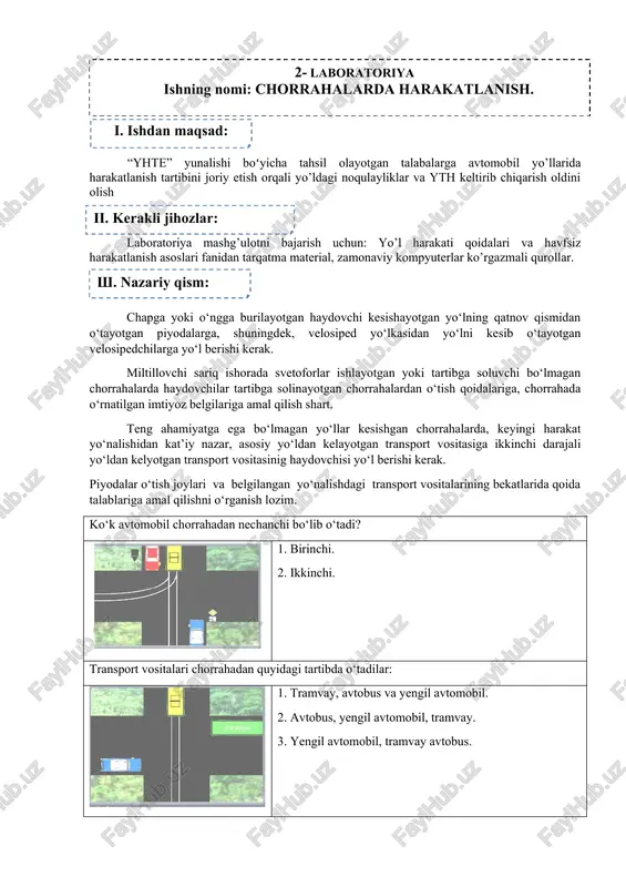 chorrahalarda harakatlanish — DOCX