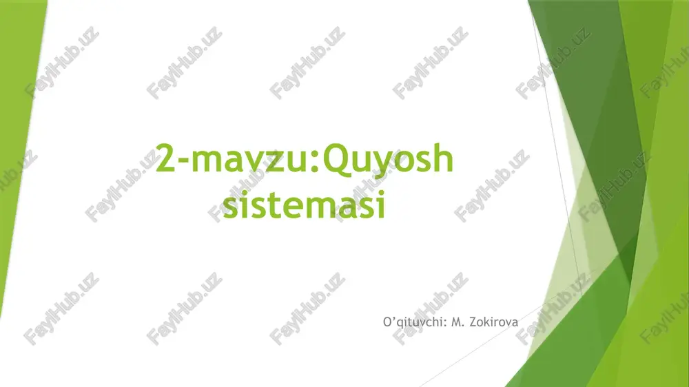 quyosh sistemasi — PPTX