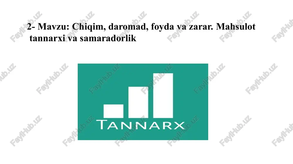 bozor iqtisodiyotida daromad — PPTX