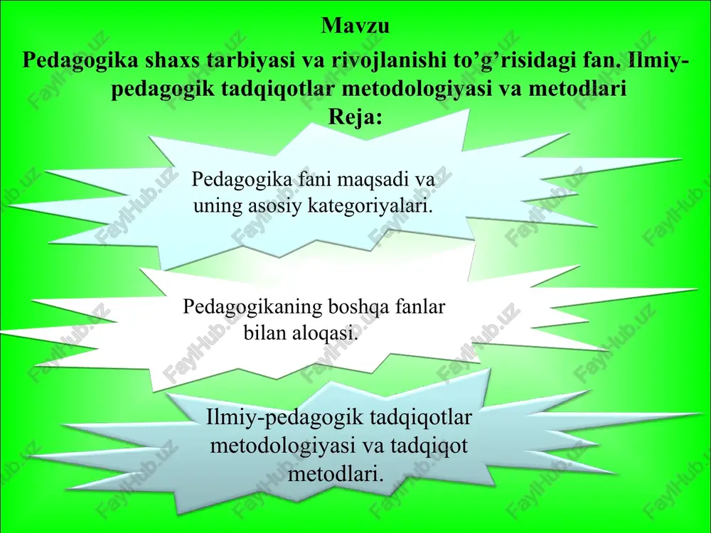 pedagogika shaxs tarbiyasi va rivojlanishi — PPT