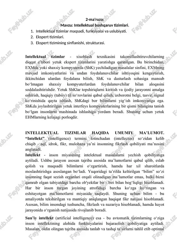 intellektual boshqaruv tizimlari — DOCX