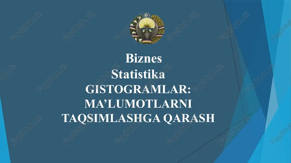 gistogramlar: ma'lumotlarni taqsimlashga qarash — PPTX