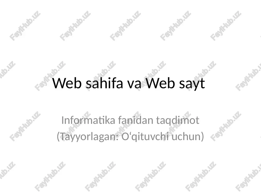 web sahifa,web sayt — PPTX