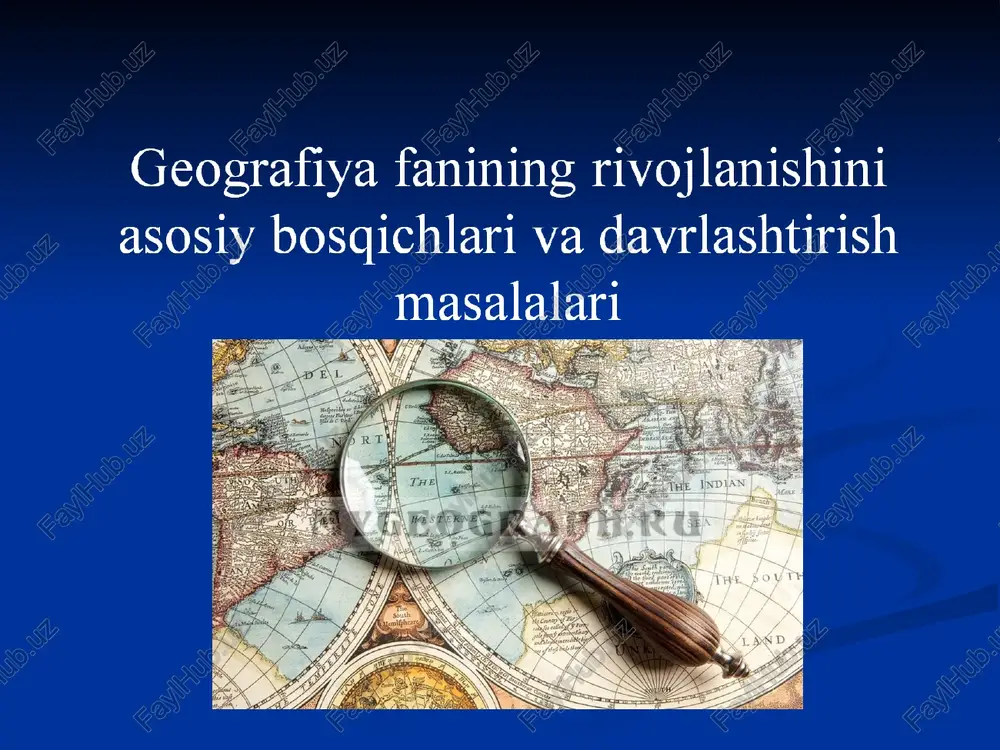 qadimgiyoki antik davrda geografiyaning rivojlanishi — PPT