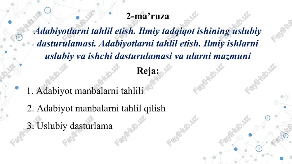 adabiyotlarni tahliletish.ilmiy tadqiqot — PPTX