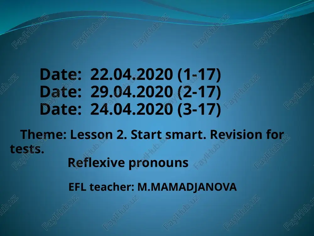 o‘zlik olmoshlari (reflexive pronouns) — PPT
