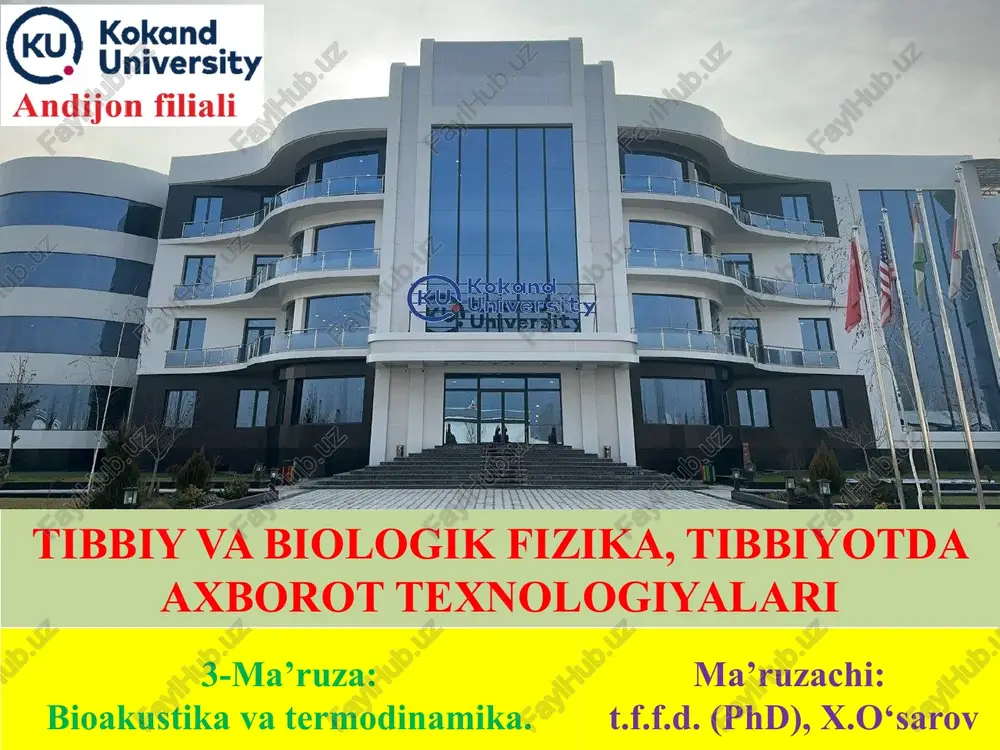 bioakustika va termodinamika — PPTX