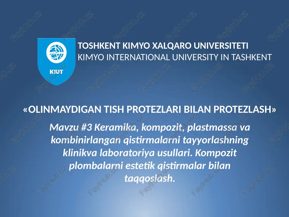 keramika, kompozit, plastmassa vakombinirlangan qistirmalar — PPTX