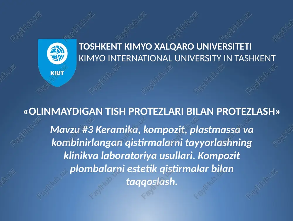 stomatologik keramika turlari — PPTX
