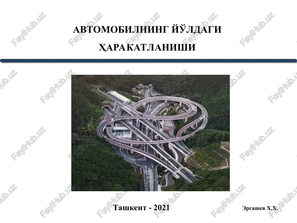 avtomobilning yo'ldagi harakatlanishi — PPT