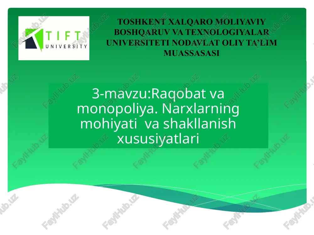 raqobat vamonopoliya — PPTX