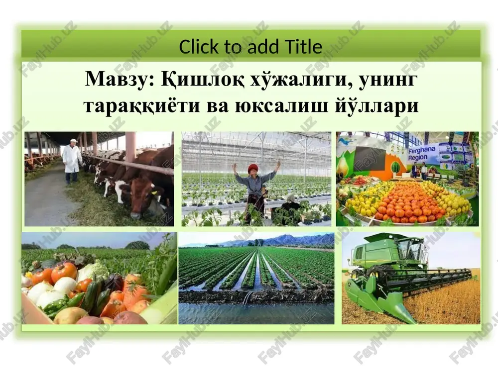 o'zbekiston agrosanoat majmuasi — PPTX