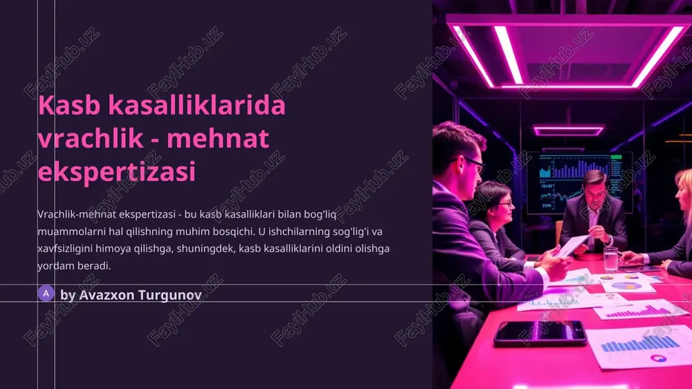 kasb kasalliklarida vrachlik - mehnat ekspertizasi — PPT