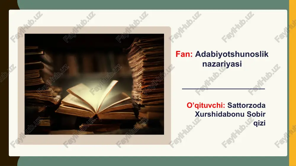 adabiyotshunoslik nazariyasi — PPTX