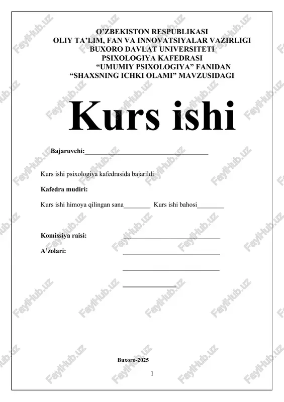 shaxsning ichki olami — DOCX