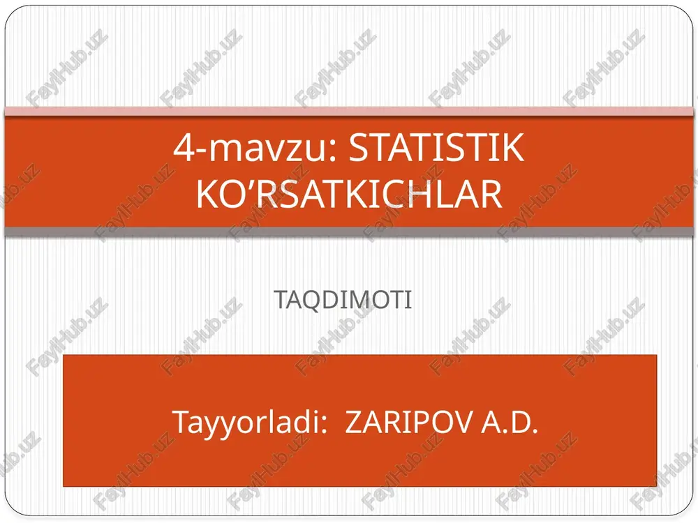 statistik ko’rsatkichlar — PPTX